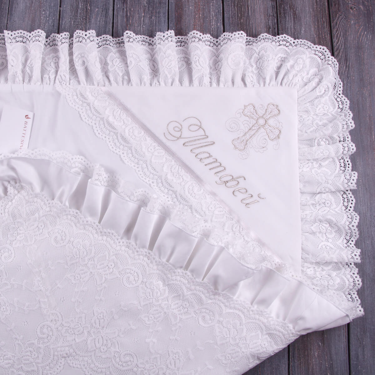 HEIRLOOM Christening Blanket – Cotton & Italian Lace