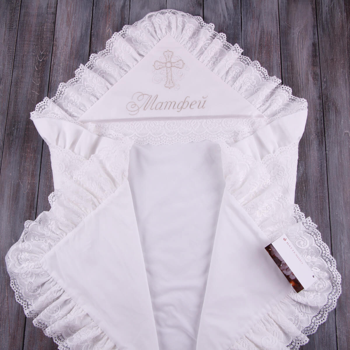 HEIRLOOM Christening Blanket – Cotton & Italian Lace