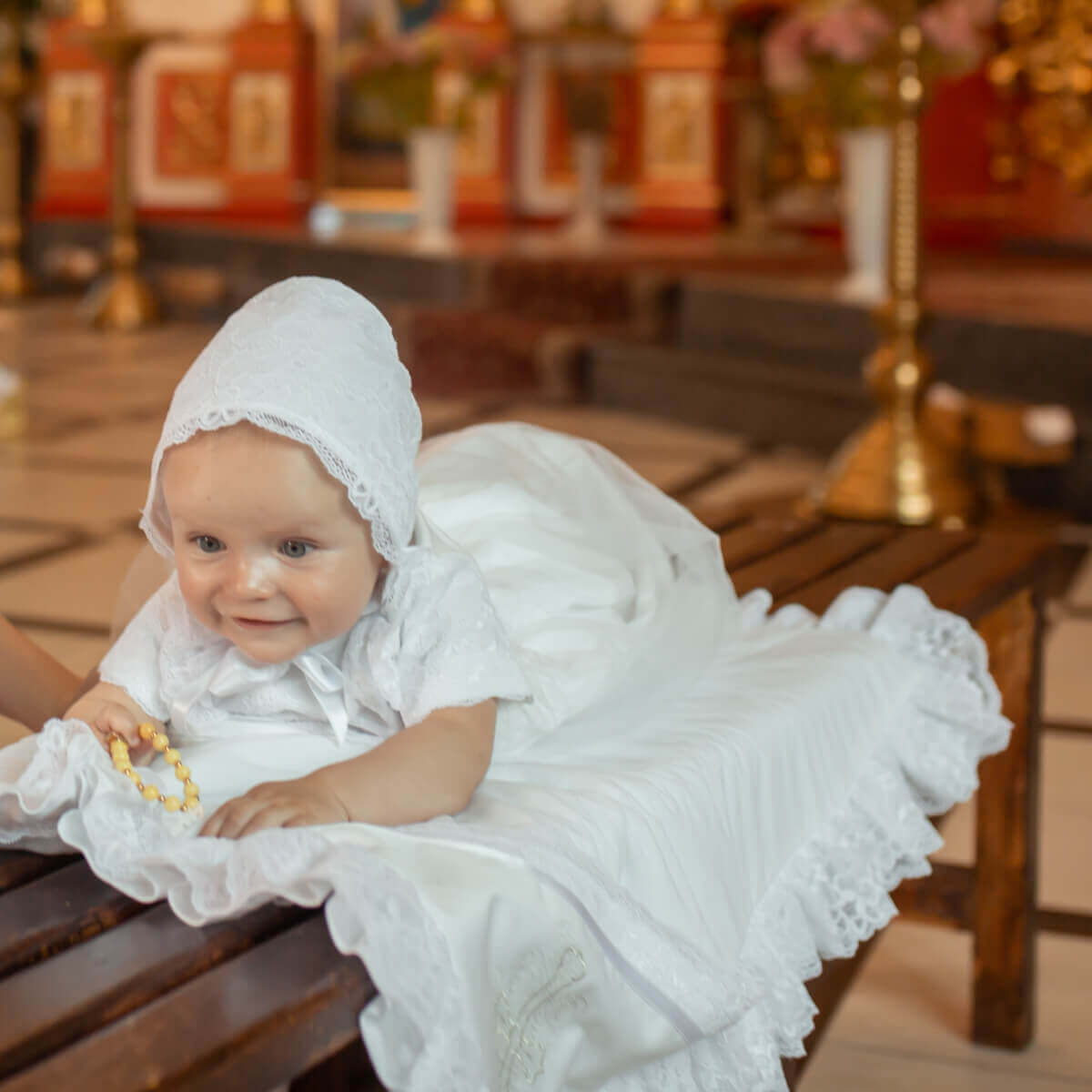 HEIRLOOM Christening Blanket – Cotton & Italian Lace