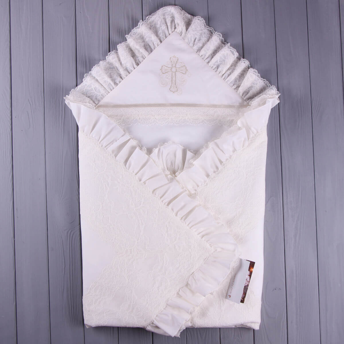 HEIRLOOM Christening Blanket – Cotton & Italian Lace