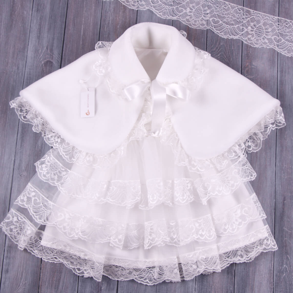 Girl Faux Fur Bolero with Lace