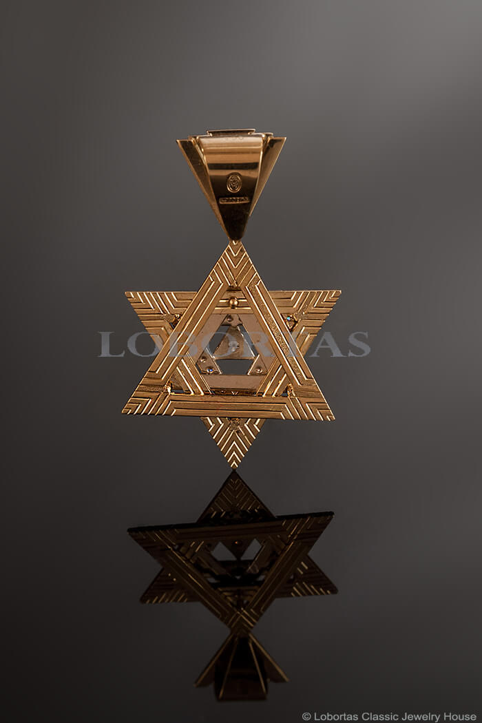 Gold Dimond Pendant STAR OF DAVID