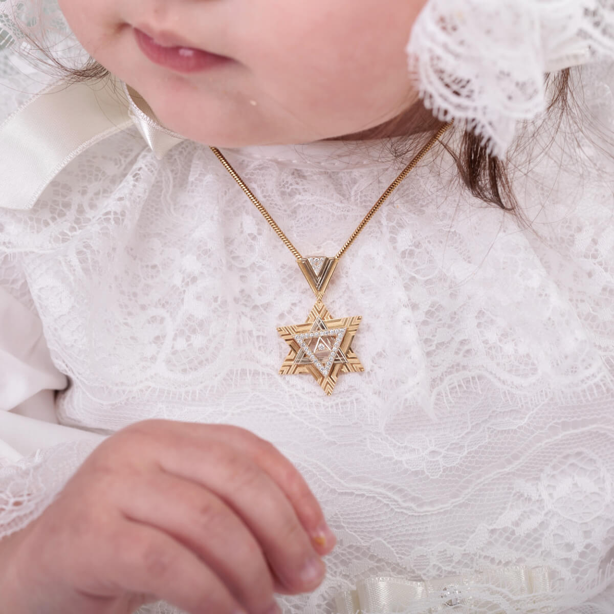 Gold Dimond Pendant STAR OF DAVID