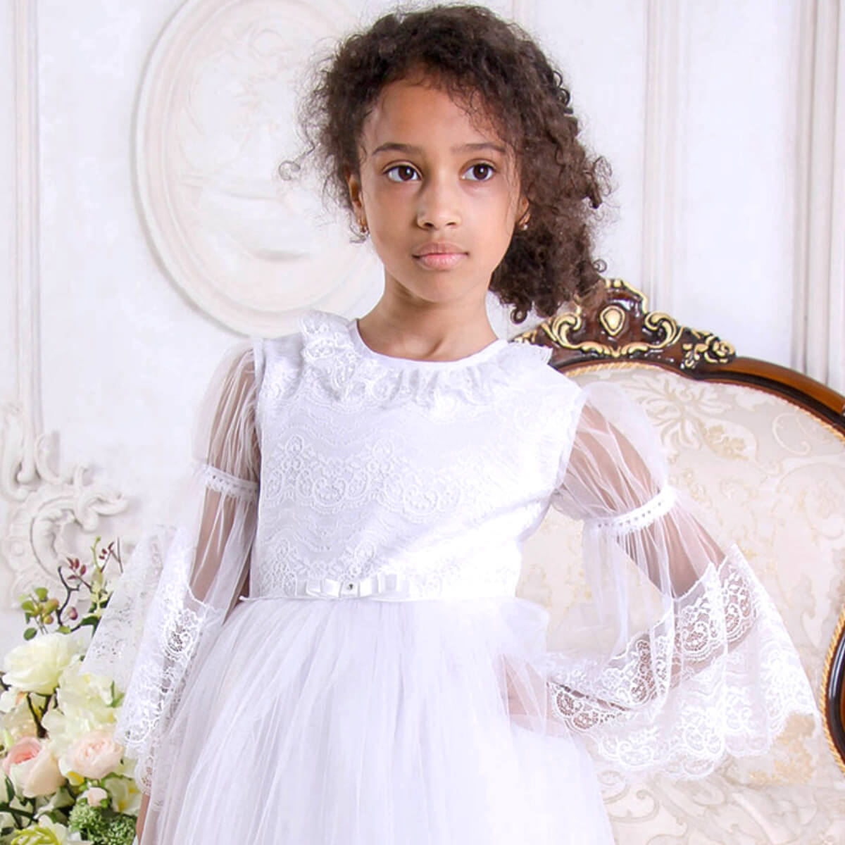 ISABELLA First Communion Dres, Ivory Italian Lace| Battesimo 7 / Ivory ISABELLA First Communion Dres, Ivory Italian Lace| Battesimo 7 / Ivory