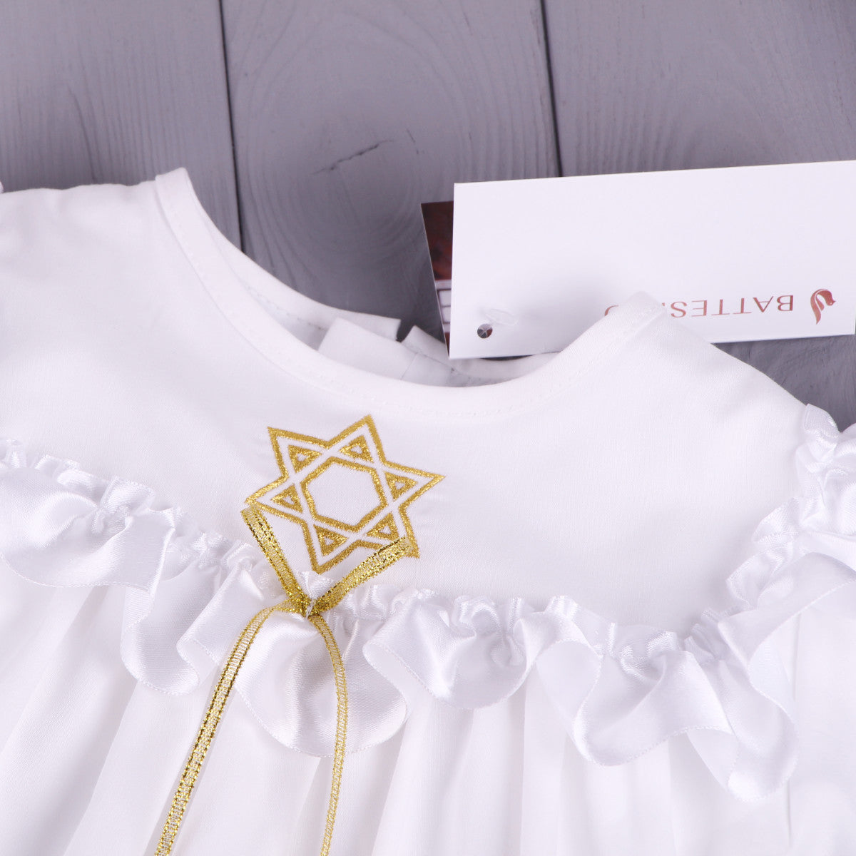 Brit Milah Gown Set – White or Ivory Cotton with Optional Embroidery - LEVI
