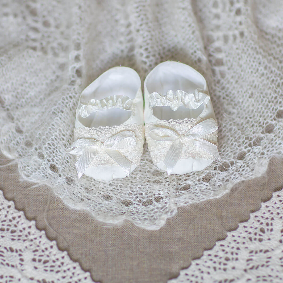 PURE Baptism Booties - White or Ivory