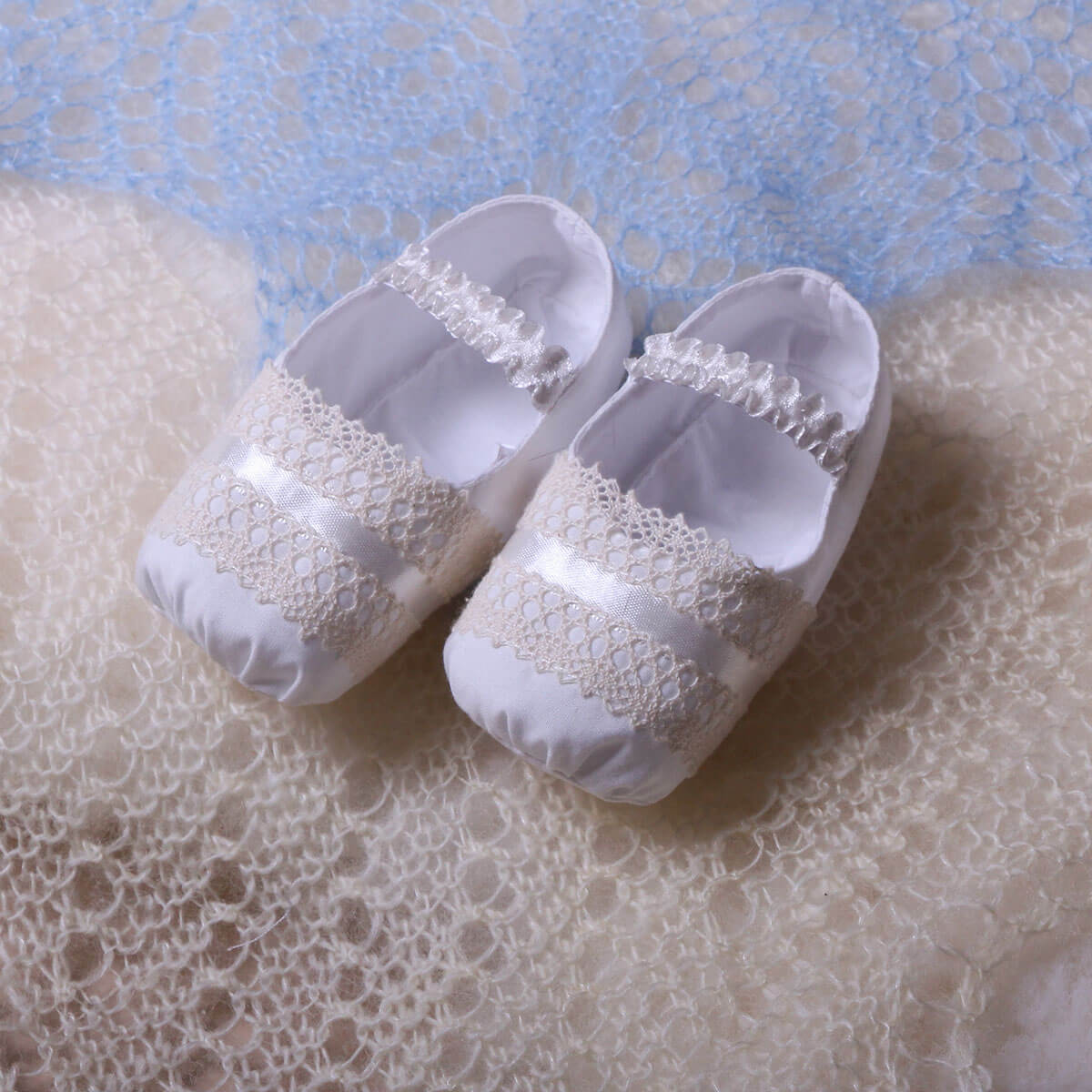 PURE Baptism Booties - White or Ivory