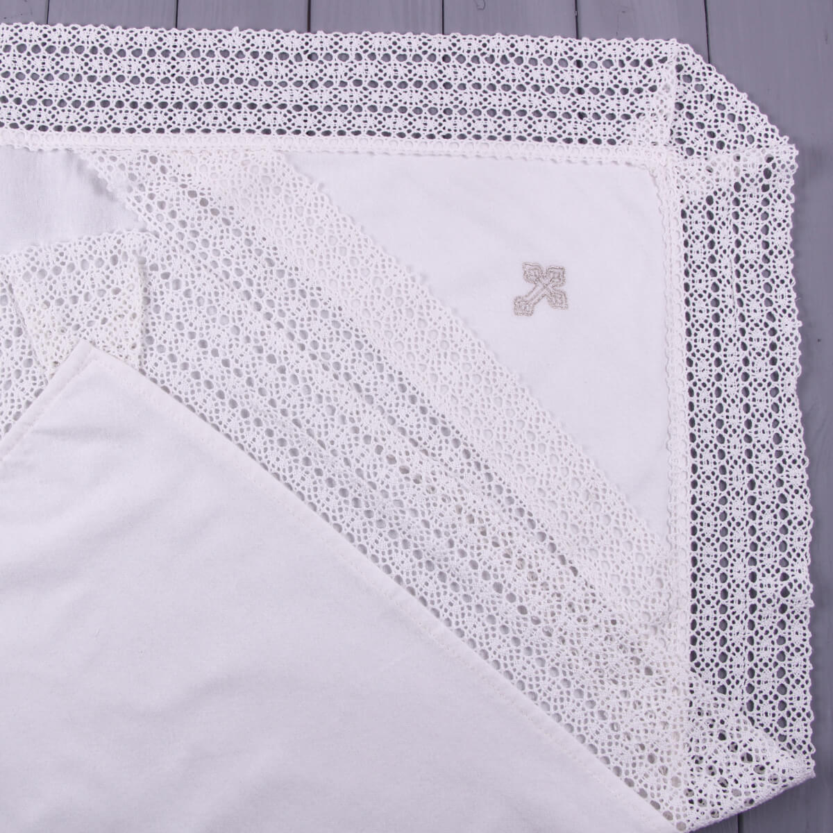 LACE Cotton Baptism Blanket