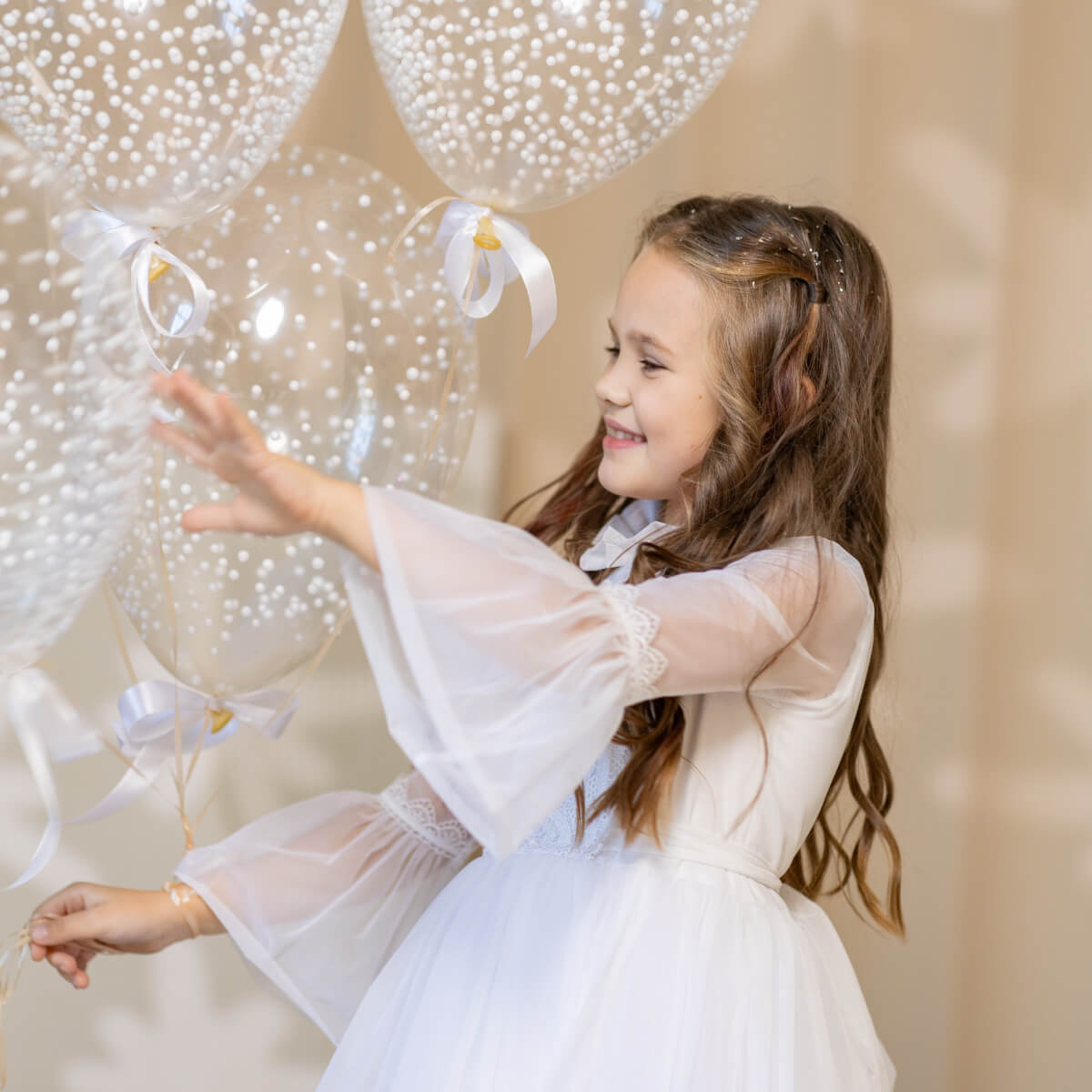 MAJESTY White Lace Communion Dress