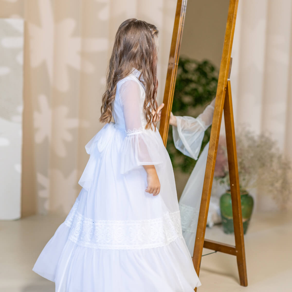 MAJESTY White Lace Communion Dress