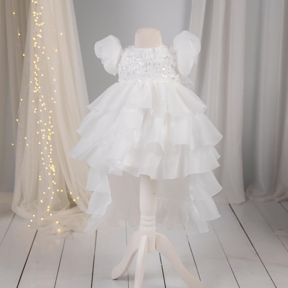 MAYA Baby Dress with Detachable Train – Luxury Flower Girl Dress