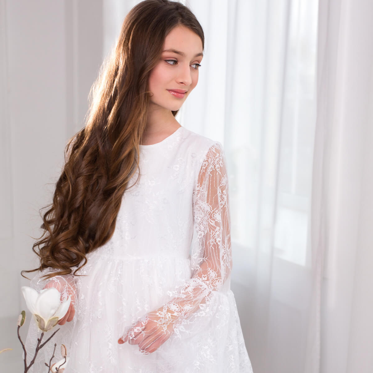 MAYA Ivory Lace Communion Dress