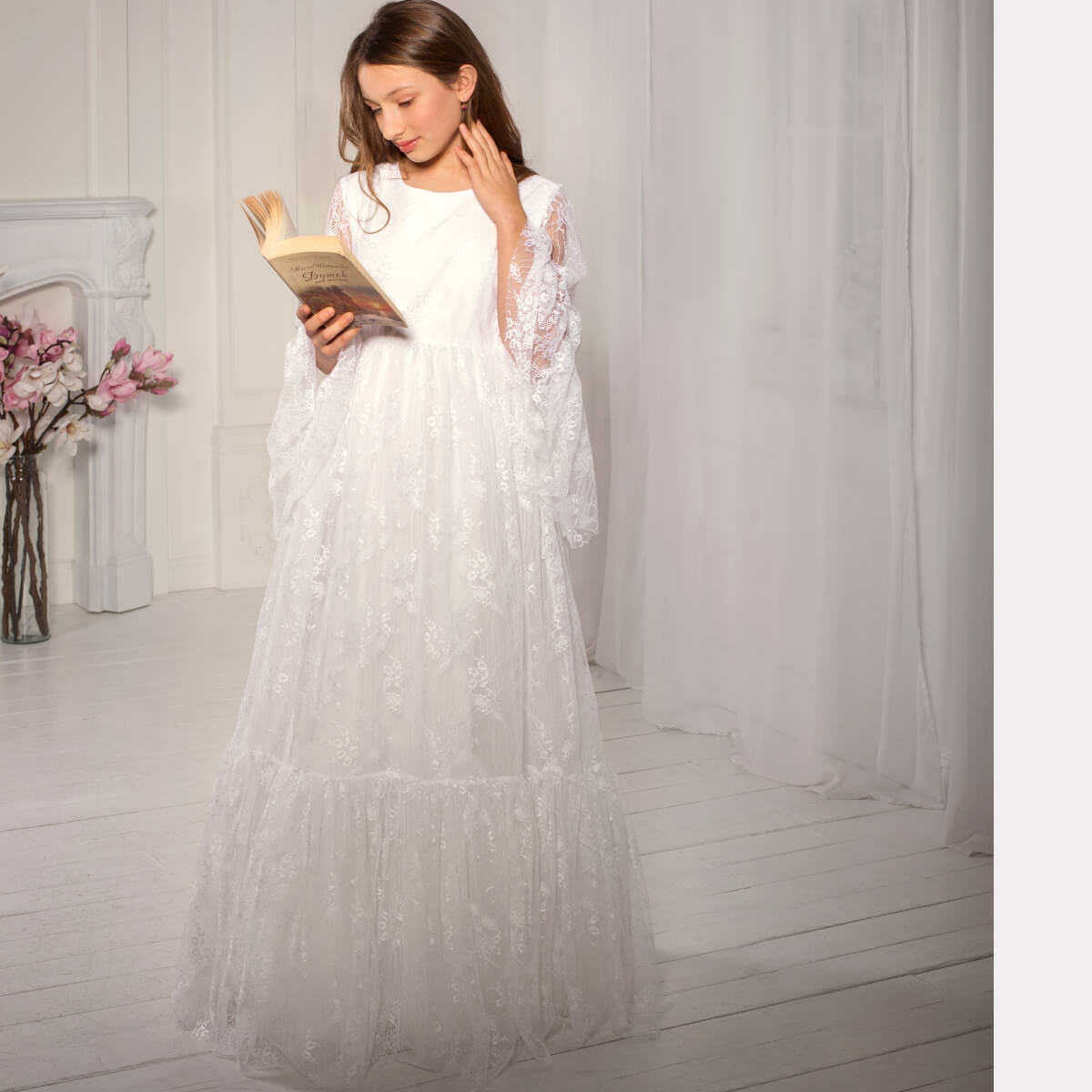 MAYA Ivory Lace Communion Dress