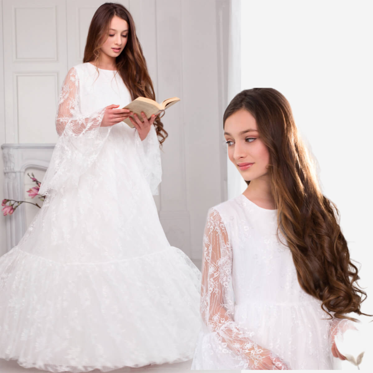 MAYA Ivory Lace Communion Dress