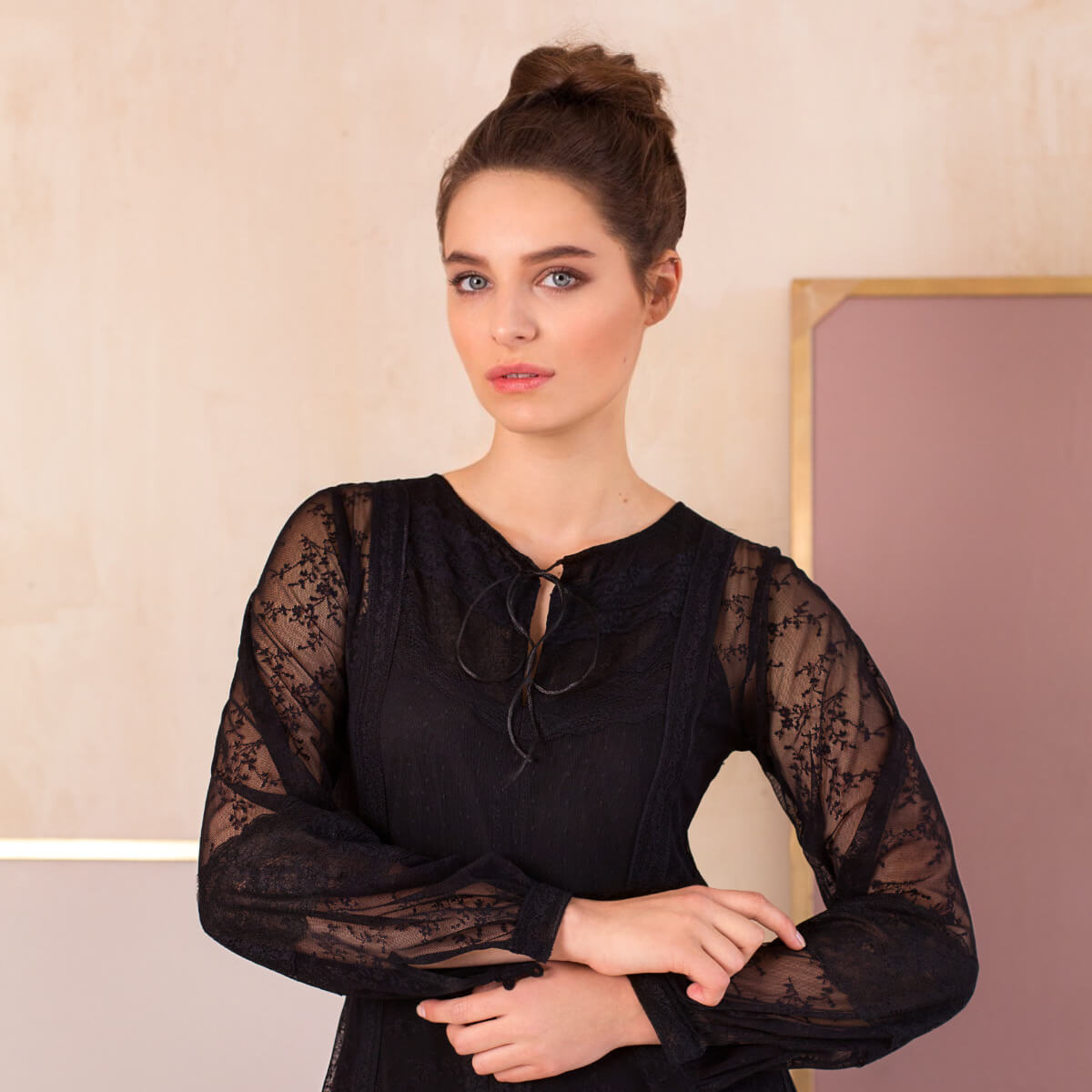 NATALIE Black Lace Boho Dress