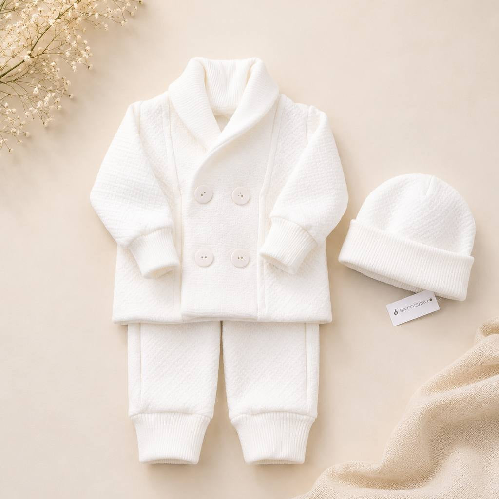 Elegant 3-piece baby boy outfit for baptism and ceremonies 