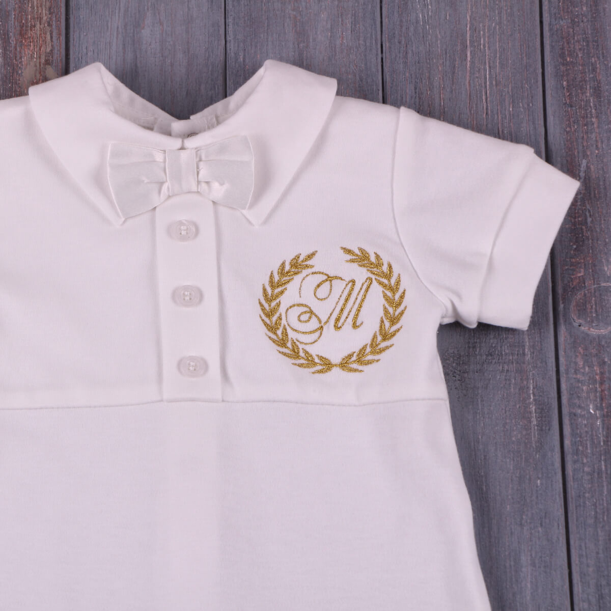 Laurel Wreath Monogram Embroidery (Single Initial