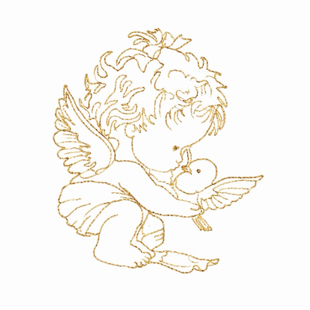 Angel with Dove Embroidery Add-On