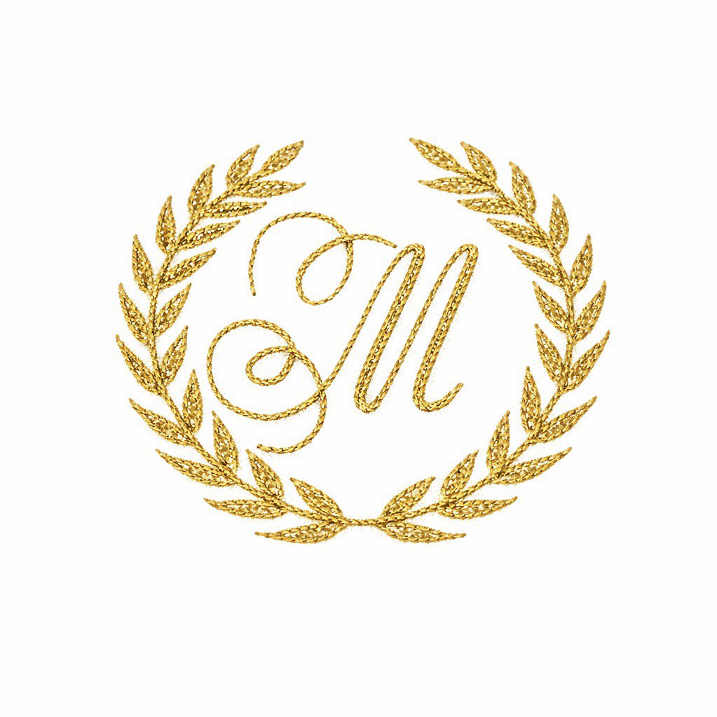 Laurel Wreath Monogram Embroidery (Single Initial