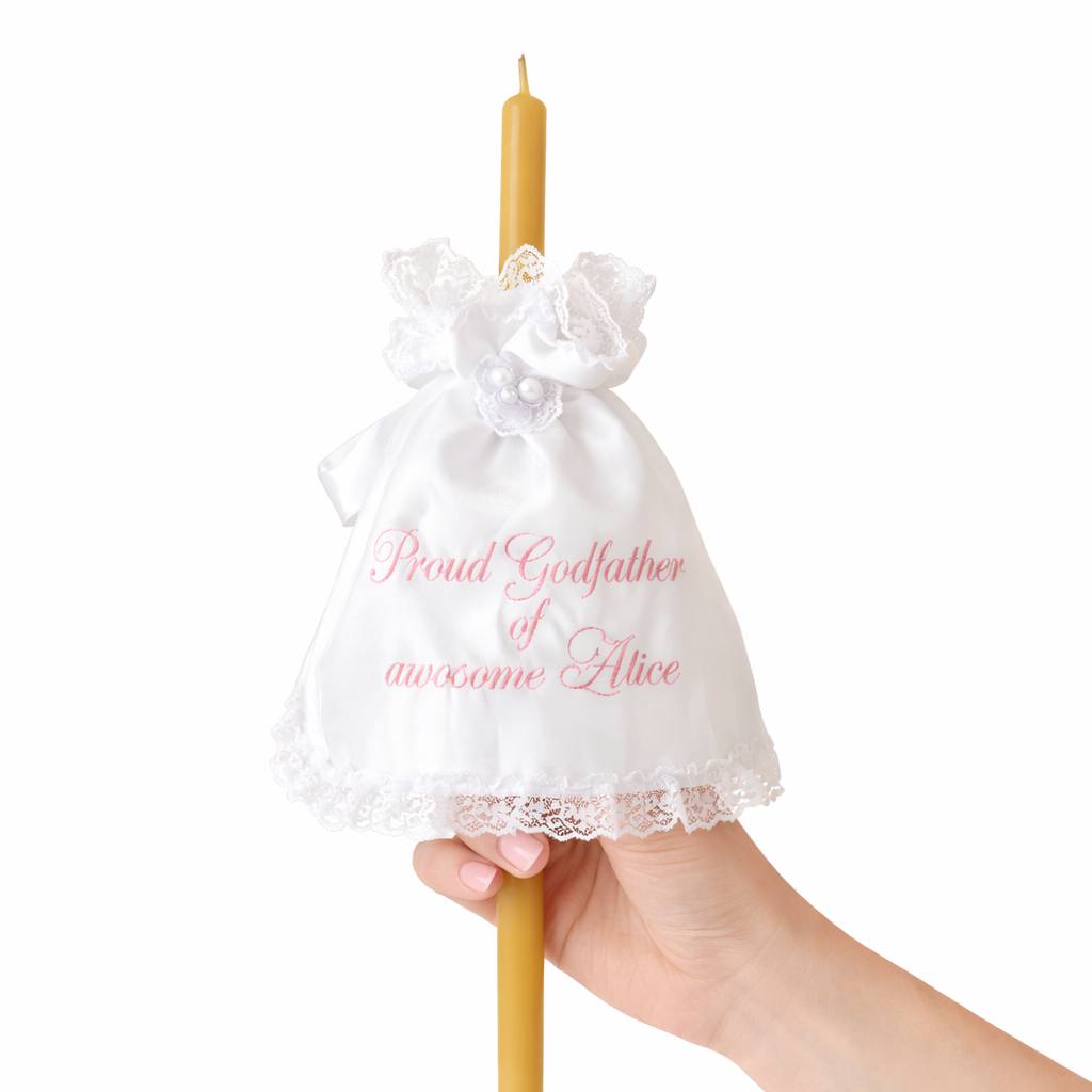 Candle Wrap Godparents Message or Blessing
