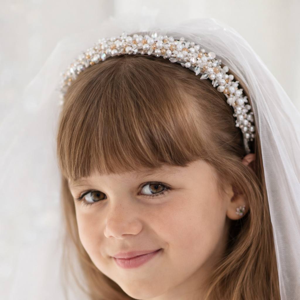 ALORA Pearl Tiara with Veil