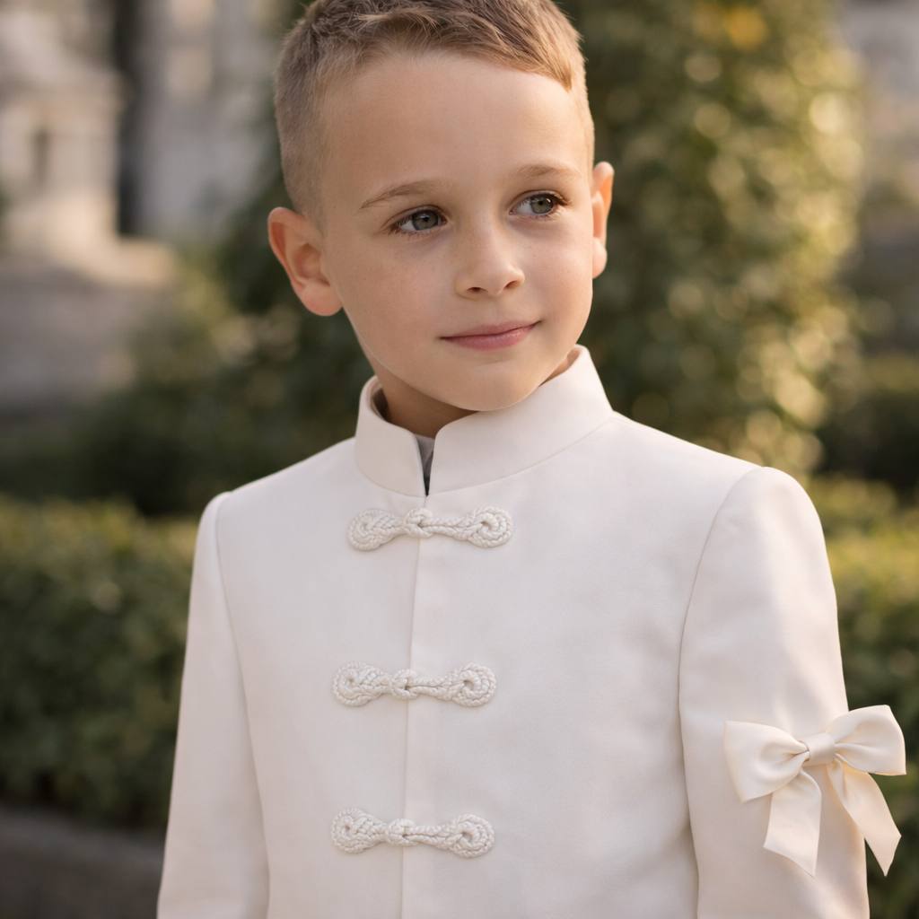 JAMES First Communion Suit with Stand Collar - 3 Piece Outfit