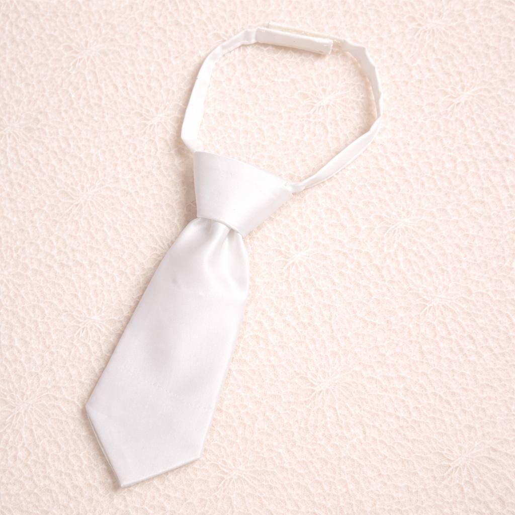 White dog tie on a textured pink background