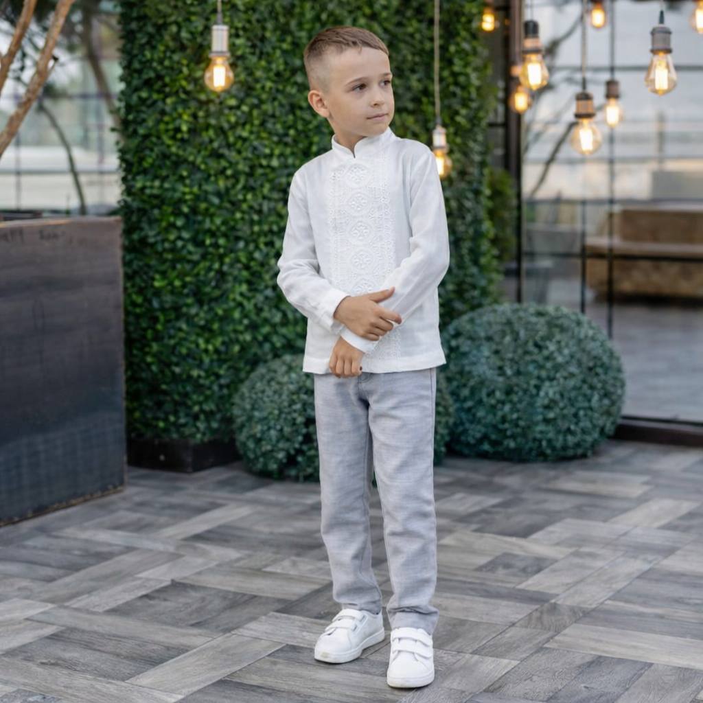 LUCAS Boys Linen Communion Suit with Pants and Shirt