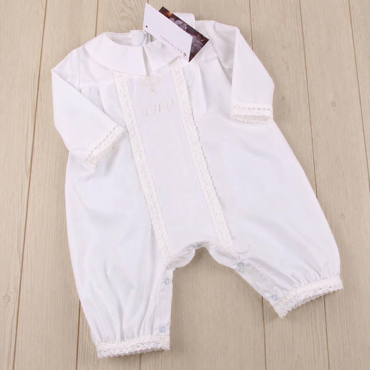 MARTIN Baby Boy Baptism Romper Set Martin – Cotton Baby Set with Hat