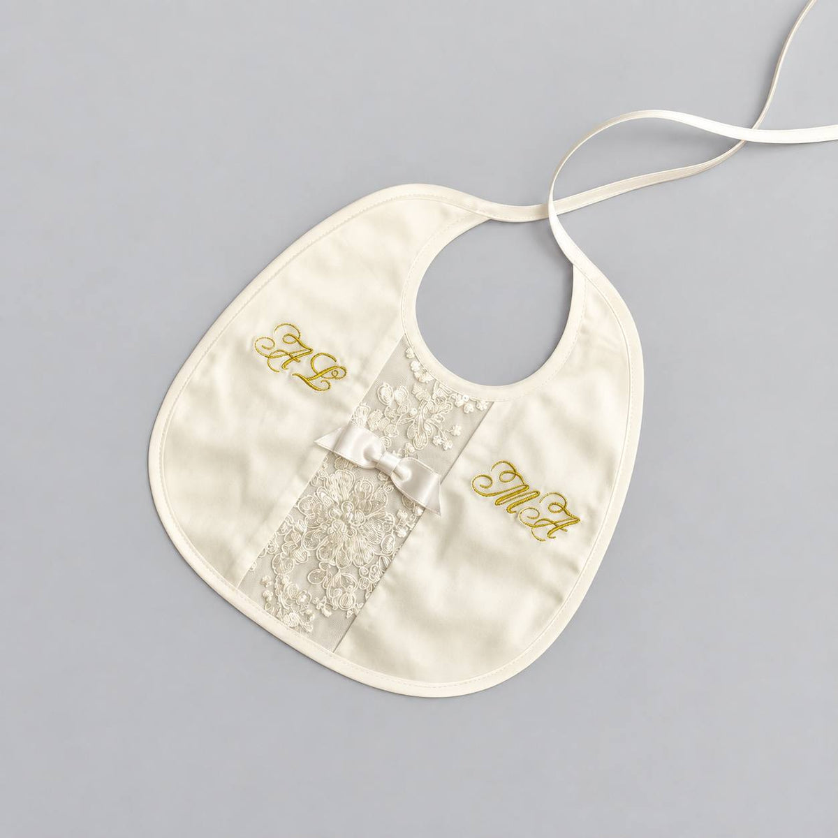 ANASTASIA Newborn Baby Bib with Lace Trim
