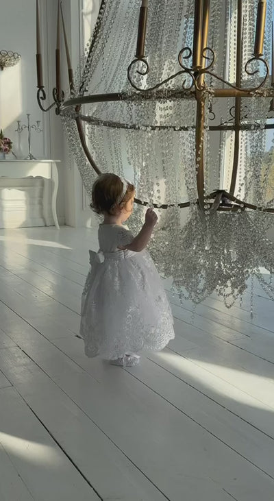 White Lace Baptism Dress Video