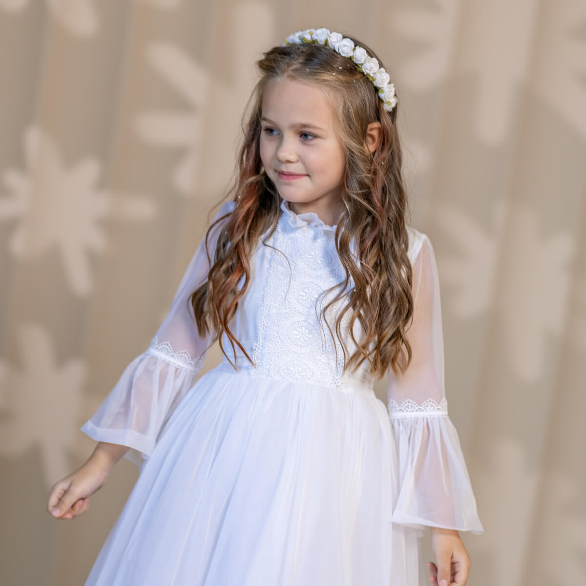 MELODY Communion Crown with White Flowers