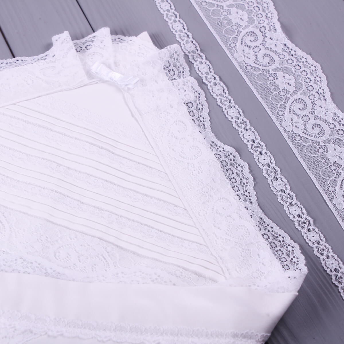 White Charlotte Christening Blanket 