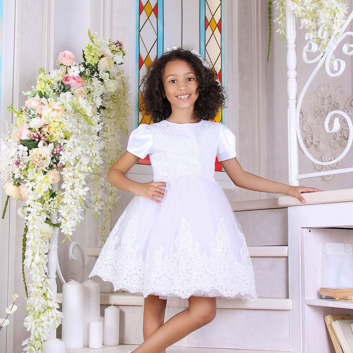 TERESA Short Lace Flower Girl Dress