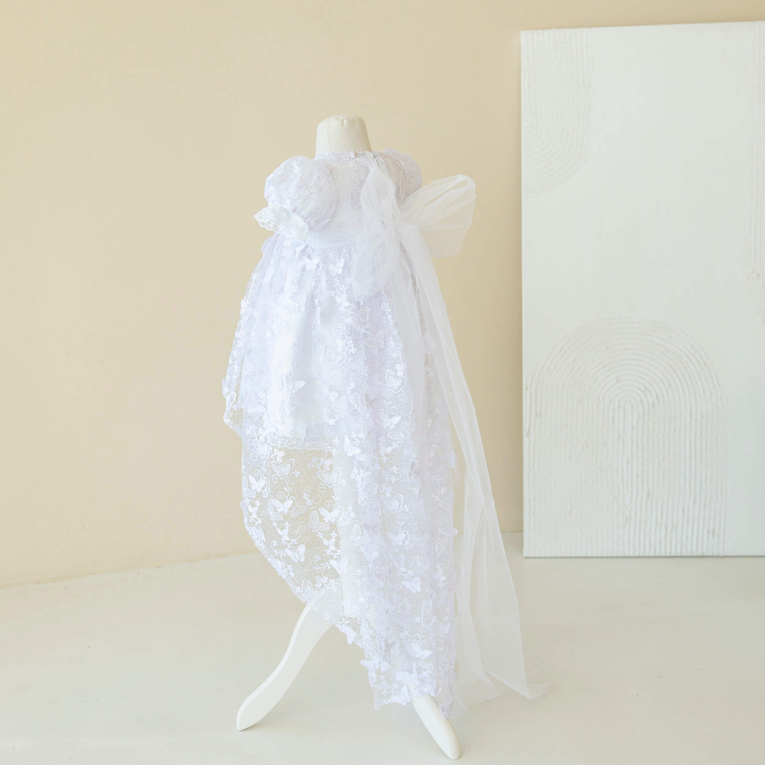 VANESSA Christening Gown with Lace Cover-Up