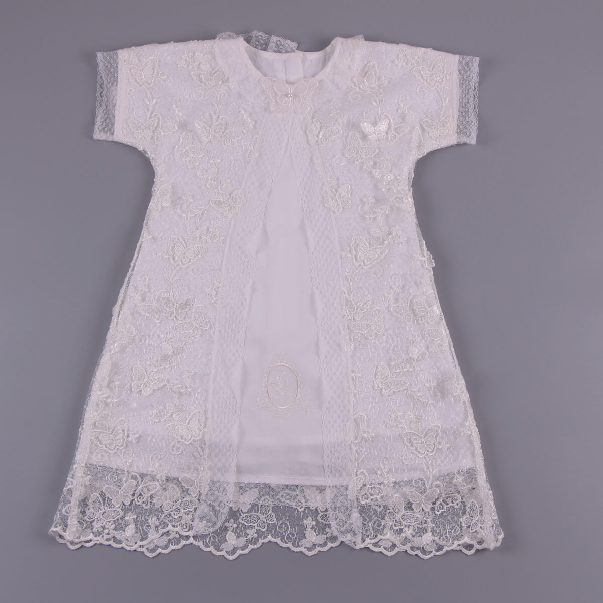  Christening Gown for Girls on a gray background