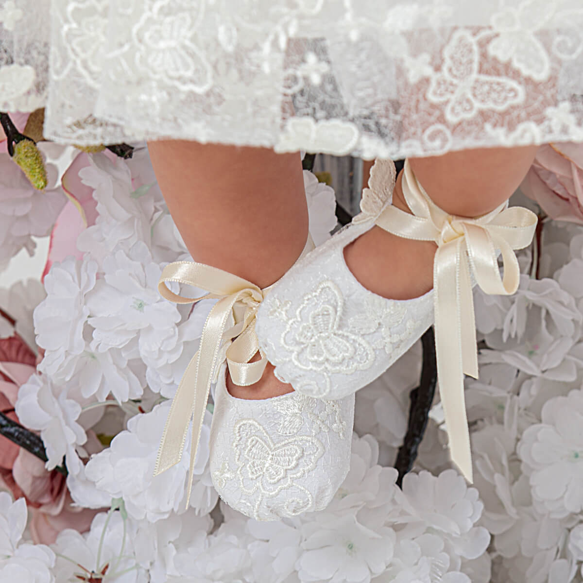 VANESSA Baby Booties with Butterflies
