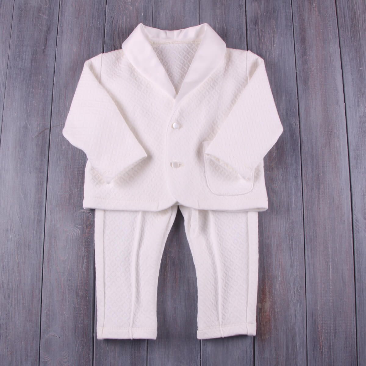 OLIVER Baptism Ivory Baby Boy 2-Piece Suit – Jacket & Trousers